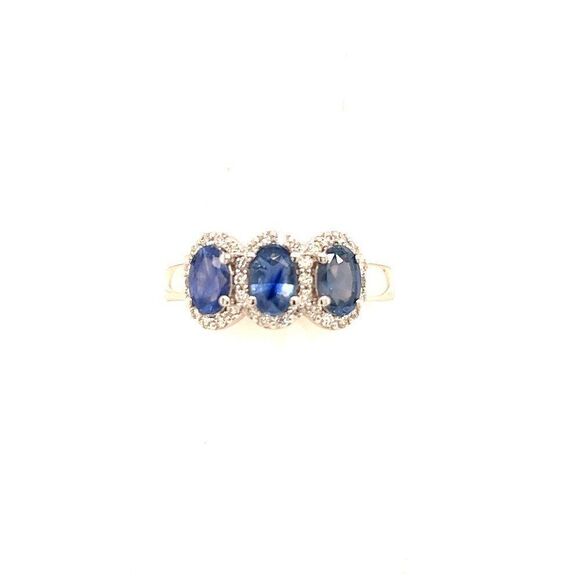 Natural Sapphire Diamond Ring 7 14k W Gold 1.67 TCW Certified $4,975 218113 - Picture 1 of 13